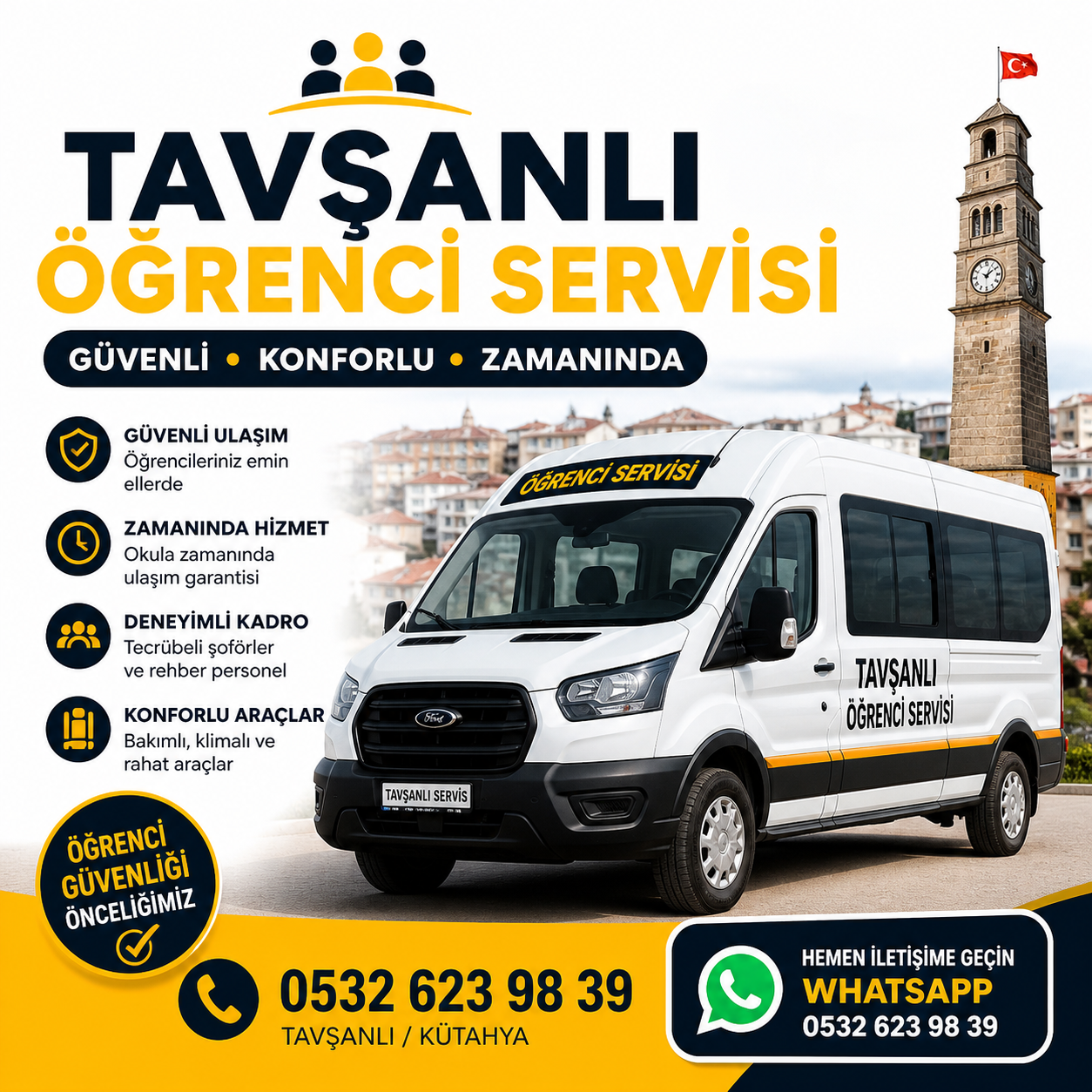 Tavşanlı Öğrenci Servisi Hizmet Bölgesi